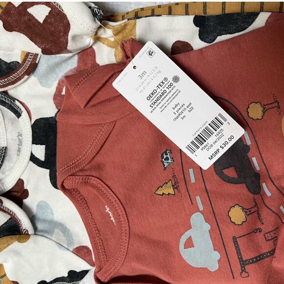 NWT Carter's 5 Piece Transportation Bodysuit Bundle 3m - Picture 8 of 10